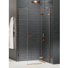 New Trendy Avexa Copper Brushed sprchovací kút 100x80 cm štvorcová medená brúsené/priehľadné sklo EXK-3578