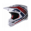 Prilba SUPERTECH S-M10 CARBON META2, ALPINESTARS (biela/červená/modrá lesklá) XL (obvod 61 - 62 cm)