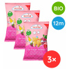 FruchtBar BIO Chrumky Jednorožec - Kukurica, banán, malina a repa 3 x 30 g