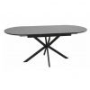 SIGNAL MEBLE Okrúhly jedálenský stôl rozkladací GASTON CERAMIC 140, čierny mat/sivý mat keramika