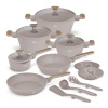 Berlingerhaus Sada nádobí s titanovým povrchem 15 ks Taupe Nordic Collection BH-8344