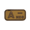Klettabzeichen, braun/khaki, Blutgruppe ”A NEG”, 3D (neurčen)