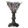 Clayre & Eef Ružovo-fialová stolná lampa Tiffany v tvare kvetu - Ø 20*30 cm E14/max 1*25W - Clayre & Eef