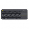 Logitech K400 Plus, klávesnica AA, US, multimediál., 2.4 [GHz], bezdrôtová, čierna