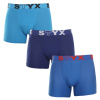3PACK pánske boxerky Styx dlhé športová guma modré (U9676869) L