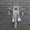 Ochranný Lapač Snov - Stredný - Macramé - Biela / Modrá / Šedá Varianta: Stredný - Macramé