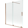 Mexen Velar, 2-krídlová posuvná vaňová zástena 150 x 150 cm, 8mm číre sklo, ružové zlato, 896-150-000-01-60