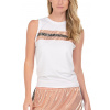Dámsky top Lucky in Love Metallic Novelty Stripe Tie Back Tank - white - Biely (L)