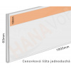 Cenovková lišta jednoduchá 60 čirá - 60x1000mm - magnet - 1 ks