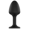 Dorcel Geisha Plug Diamond XL análny vibrátor s bielym kameňom čierny