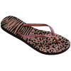 Havaianas Hav. Slim Animals Mix Black/Gold 35 Flip Flops Womens Black/Gold 3/4