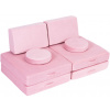 EcoToys TMSRT-14 Modulárna skladacia pohovka, dvojmiestna, 8 vankúšov, ružová 5905817003686
