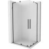 Mexen Velar L Duo sprchovací kôš s posuvnými dverami 100 x 90 cm, matné sklo, brúsená gun gray - 871-100-090-02-33-66