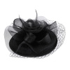 Stoklasa Fascinátor / klobouček květ s peřím a francouzským závojem - 2 černá