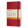Moleskine: Zápisník mäkký linajkový červený 9 x 14 cm