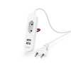 HAMA Sieťová nabíjačka s predlžovačkou, 2x USB‑A + eurozásuvka, 1,9 m - 00223202