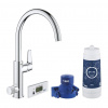 GROHE Blue Pure Baucurve - Páková drezová batéria s filtračnou funkciou, bez odtokovej garnitúry, J-výpusť, chróm 30385000