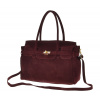 Kožená kabelka Laura Biaggi TS-S2542 bordová, Materiál: semiš (broušená kůže)