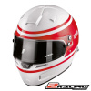 Integrální závodní helma Sparco Air Pro RF-5W bílá-červená (Sparco Air Pro RF-5W uzavřená závodní přilba s FIA homologací)
