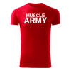DRAGOWA fitness tričko muscle army, červená 180g/m2 - M