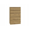 TopEshop MALWA komoda 70 x 40 x 112 cm matný dub artisan (Komoda Malwa M5 ARTISAN)