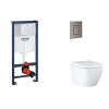 Grohe Rapid SL Set predstenovej inštalácie, klozetu, dosky SoftClose a tlačidla Skate Cosmopolitan, Triple Vortex, kefovaný Hard Graphite SANI11BB5117-GR