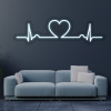 LED neon - Srdce EKG 80x25cm Farba neónu: 2 Studená biela, Orez neónu: Cut to Shape (výrez do tvaru)