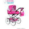 NEW BABY Detský Retro kočík pre bábiky 2v1 New Baby Natálka ružový