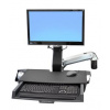ERGOTRON StyleView® Sit-Stand Combo Arm s prac. plochou,nástenný držiak do lišty LCD, klávesnica+ myš,sklopný 45-260-026