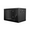 Nástenný rack 19'' 6U 600X450mm čierny flat pack WF01-6406-10B