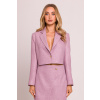 DÁMSKY KABÁTIK BLEJZER SAKO KRÁTKE HLADKÉ MÓDNE RUŽOVÉ 36 S