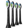Philips HX6064/11 Sonicare W Optimal White, náhradní hlavice, standardní velikost, 4 kusy, nasazovací, černá HX6064/11