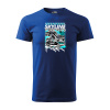 Sablio Tričko s potlačou Skyline street vibes - modré 5XL