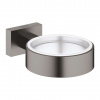 Grohe Essentials Cube Držiak na poháre/mydlovničku, kefovaný Hard Graphite 40508AL1-GR