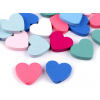 Dřevěné korálky srdce 20x23 mm Varianta: mix, Balení: 100 ks