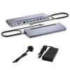 i-Tec I-tec USB-C Metal Ergonomic 3x 4K Display Docking Station with Power Delivery 100 W + i-tec Universal Charger 100 W