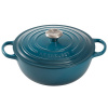 Le Creuset - Liatinový rodinný hrniec okrúhly s pokrievkou 26cm/4,1l - La Marmite modro - zelený