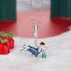 GRACE Silver Jewellery Stříbrný vánoční náhrdelník Jezevčík ve svetru - stříbro 925/1000 NH-BSC1069/123 Stříbrná 45 cm