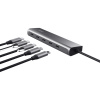 Trust Halyx, USB 3.2 Gen 1 (3.1 Gen 1) Type-C, USB Typ-C, Strieborná, Akrylonitrilbutadienstyren (ABS), 100 W, 0,1 m