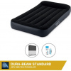 Intex Airbed - pre 1 osobu - 99 x 191 x 25 cm - modrá - so zabudovanou pumpou, čiernym prestieradlom a opravnou súpravou