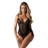 Bold body Blomentis crotchless teddy - Obsessive XL/2XL černá