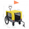 vidaXL Vozík pre domáce zvieratá na bicykel/beh 2-v-1, žlto sivý - Žltá - 69648-24475