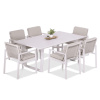 Furrore LOTUS DINING 6+1 záhradná jedálenská súprava, biela 004540