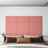 vidaXL Nástenné panely 12 ks ružové 60x30 cm zamat 2,16 m² - Ružová - 113566-192324