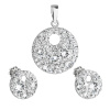 Sada šperkov s kryštálmi Preciosa náušnice a prívesok bielej okrúhle 39148.1 crystal