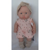 Realistické miminko - holčička Betty v růžovém overalu od španělské firmy Marina & Pau (Betty Baby Nature Edition - 28 cm - balené v sáčku)