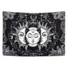 Prikrývka na posteľ - Lannidaa Koc Polyester 130 x 150 cm biela, čierna, odtiene šedej (Indická mandala pre stenu vzorov tapisérie 150x130cm)