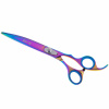 Geib Silver Rainbow Kiss Curved Scissors - kvalitné zakrivené nožnice s mikrorezom a dúhovou úpravou - 7,5