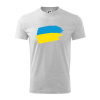 Ukrajina vlajka - Tričko detské bavlnené - 104-110cm / 3-4 roky ( Svetlosivý melír )