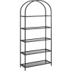 VASAGLE Regál s oblúkovými sklenenými policami čierny